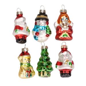 Kerstballen - 6 Stuks - Figuurtjes - Glas - 5 Cm