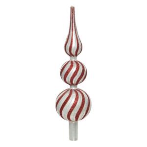 Decoris Kerstboompiek - 31 Cm - Glas - Rood/zilver