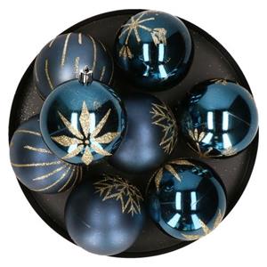 Feeric lights & Christmas Feeric Lights And Christmas Kunststof Kerstballen- 8x- 8cm -blauw