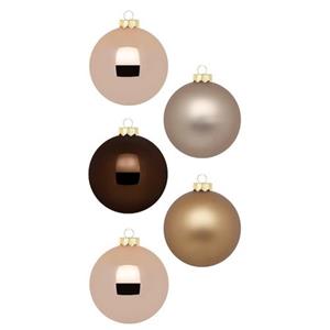 Christmas goods Inge Christmas Kleine Kerstballen - 36x St - Bruin - 4 Cm - Glas