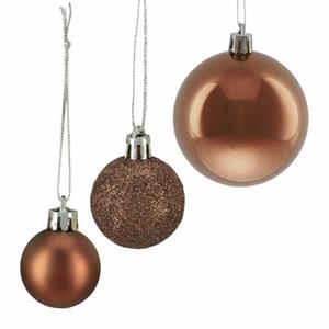 RELAXDAYS Kerstballen - 100x St - Bruin - 3, 4 En 6 Cm -kunststof