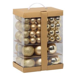 Feeric lights & Christmas Feeric Kerstballen - 60st - 4, 6, 7 En 8 Cm - Goud - Kunststof