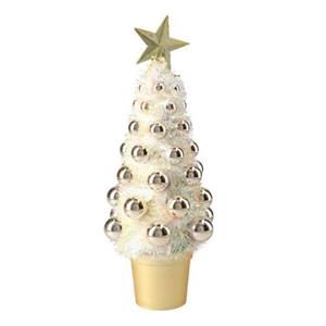 Bellatio Decorations Kunstkerstboom - Mini - Versierd - Goud - 29 Cm