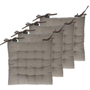 ATMOSPHERA Stoelkssens - 4x - Donkergrijs - Katoen - 38 Cm - Wicker