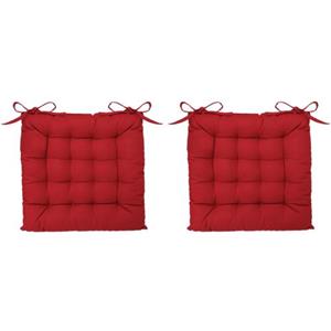 ATMOSPHERA Stoelkussen - 4x - Rood - Katoen - 38 X 6 Cm - Zitkussen