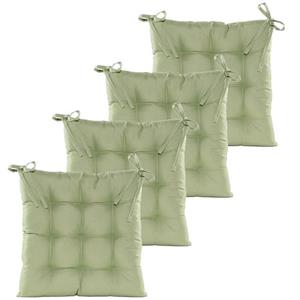 Anna's Collection Stoelkussen Gewatteerd - 4x - Mint Groen - 38 X 38 Cm