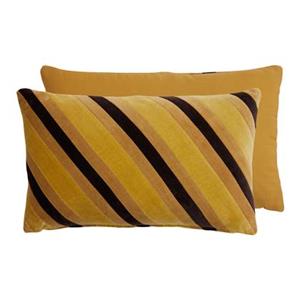 HKliving Striped Velvet Sierkussen 30 x 50 cm - Honey