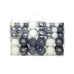 Bonnevie - 100-tlg. Weihnachtskugel-Set,Christbaumschmuck/Weihnachtsbaumschmuck 3/4/6 cm Weiß/Grau vidaXL