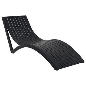 Siesta Ligstoel Slim; 180x72x70 cm (LxBxH); zwart