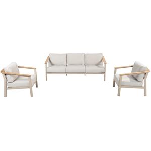 Taste 4SO Olivia stoel bank loungeset 3 delig latte aluminium 