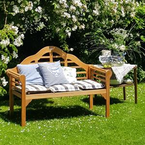 deuba CASARIA Gartenbank Marlboro Holz Wetterfest FSC-zertifiziert 320kg Belastbar Armlehne 2-Sitzer 135x52x100cm Garten Balkon Terrasse Bank Eukalyptus