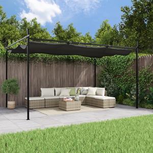vidaXL Pergola met uitschuifbaar dak 395x292x230 antracietkleurig