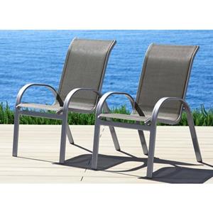 MERXX Tuinstoel Amalfi set van 2, aluminium/textiel, stapelbaar (set, 2 stuks)