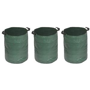 Nature 3x stuks groene tuinafvalzakken opvouwbaar 120 liter -