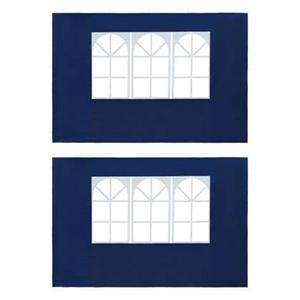 Tentwanden met raam PE blauw 2 st