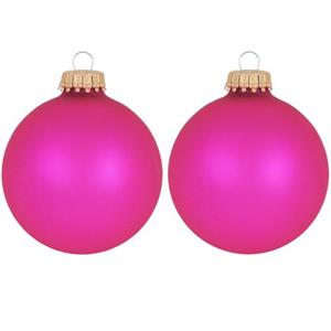Krebs Kerstballen - Bubbelgum Roze - 8st - Glas - 7 Cm