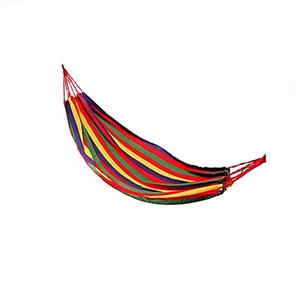 Hangmat geel/rood gestreept 200 x 100 cm met opbergtas -