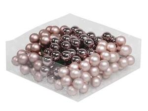 Decoflorall Balletjes op draad 2 cm. Smokey Rose combi doos 144 stuks Kerstballen 2 cm.