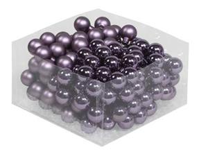 Decoflorall Balletjes op draad 2, 5 cm. Vintage grape paars combi doos 144 stuks Kerstballen 2, 5 cm.