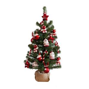 Everlands Kunstkerstboom - Inclusief Versiering - Rood - 75 Cm