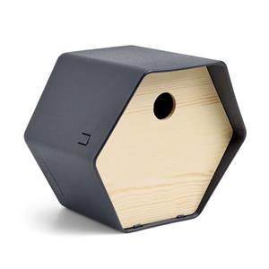 VidaXL Vogelhuisje Hive 1 rond gat 19x23x20 cm antracietkleurig