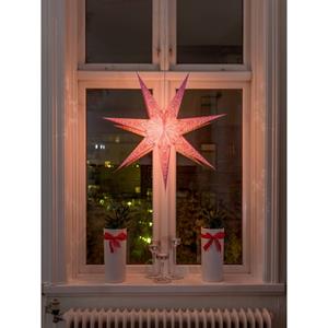 Konstsmide 2982-134 Weihnachtsstern Glühlampe, LED Pink bestickt, mit ausgestanzten Motiven, mit Sc