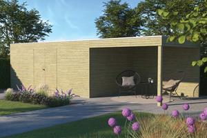 Gardenas | Tuinhuis QBH2 510x300 + Ext 300 | Hogedruk Geïmpregneerd Groen