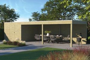 Gardenas | Tuinhuis QBH2 300x300 + Ext 600 | Hogedruk Geïmpregneerd Groen