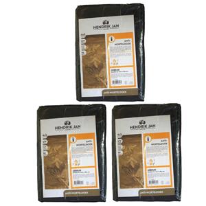 Hendrik Jan Anti worteldoek/onkruiddoek - 3x verpakking - zwart - 5 x 4 meter -