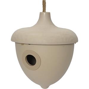Decoris Vogelhuisje - bamboe hout - beige - D17 x H19 cm - nestkastje -