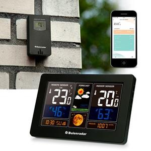 Buienradar Br900 - 3 In 1 Wifi Weerstation Met App En Draadloze Buitensensor, Zwart