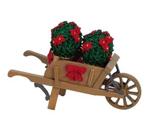 LEMAX Wheelbarrow with poinsettias - 