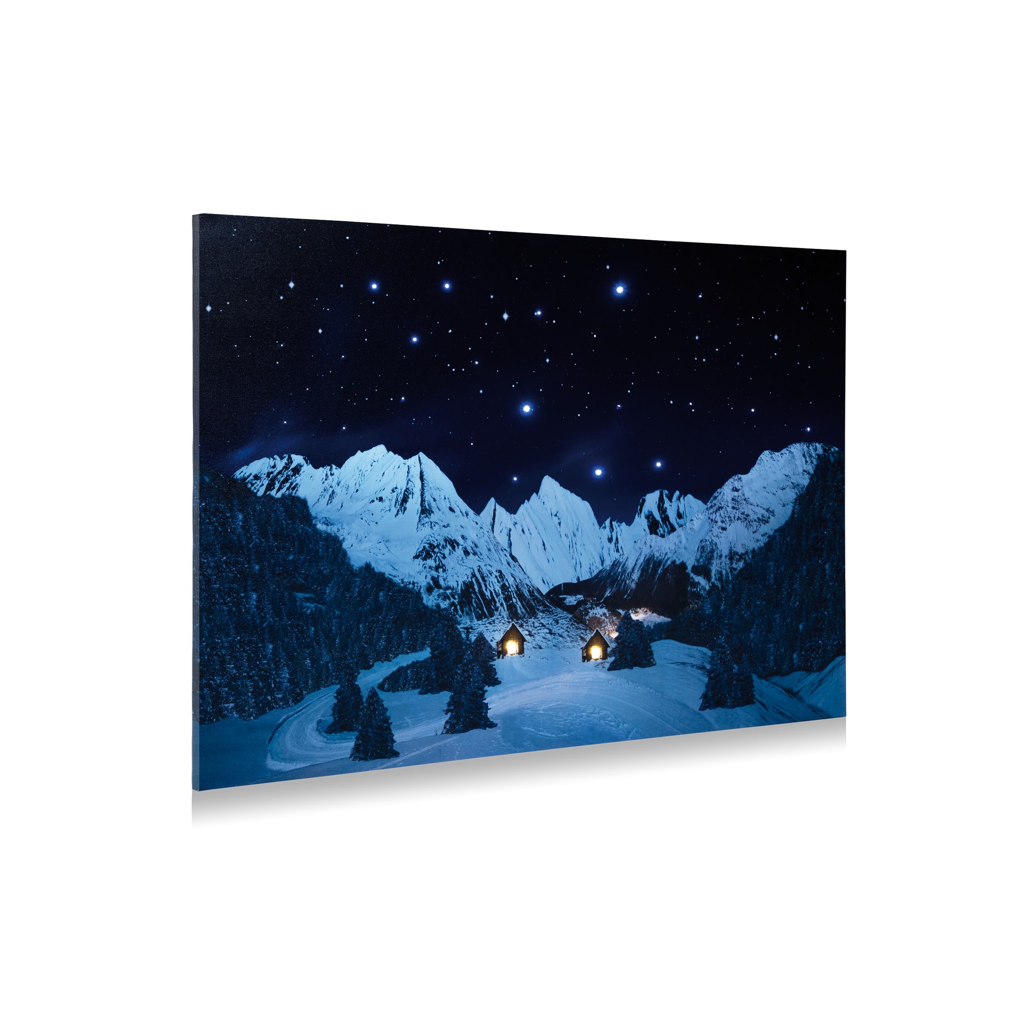 Achtergrond canvas berglandschap nacht 76x56 cm - 