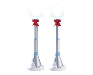 LEMAX Snowflake lamp post set of 2 b/o 4.5v - 