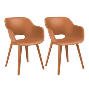 Keter Akola Tuinstoelen - 2 Stuks -56,5x55x80cm - Oranje