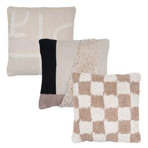 Home67  Kussen Set van 3 - Joya Naturel, Maya Creme en Chess