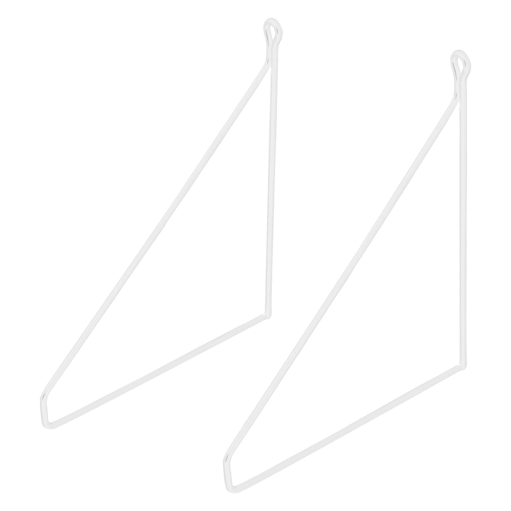 2 Stück Regalträger dreieckig, 20x20x25 cm, Weiß, aus Metall - Ml-design