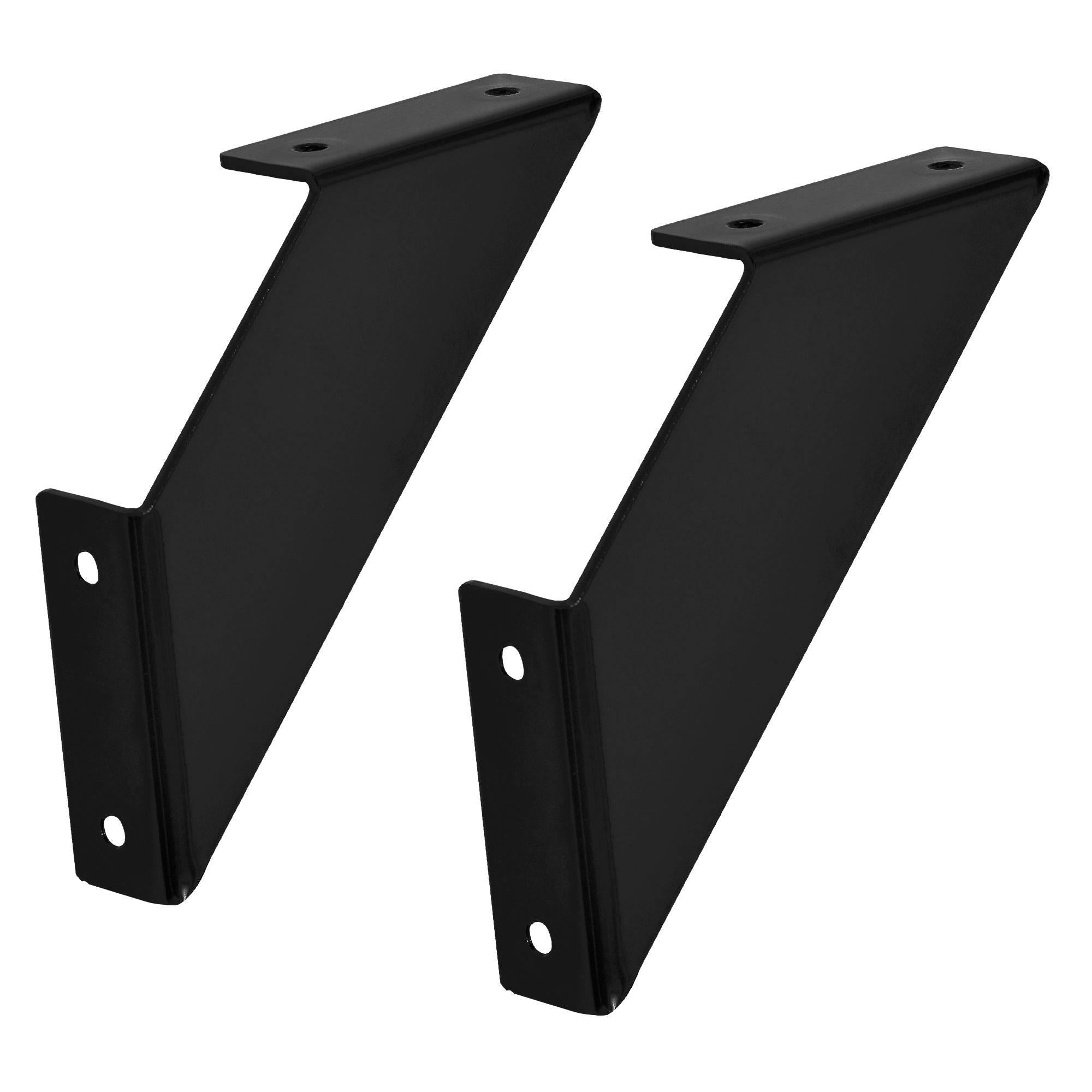 2 Stück Regalträger dreieckig, 15x15x3 cm, Schwarz, aus Metall - Ml-design