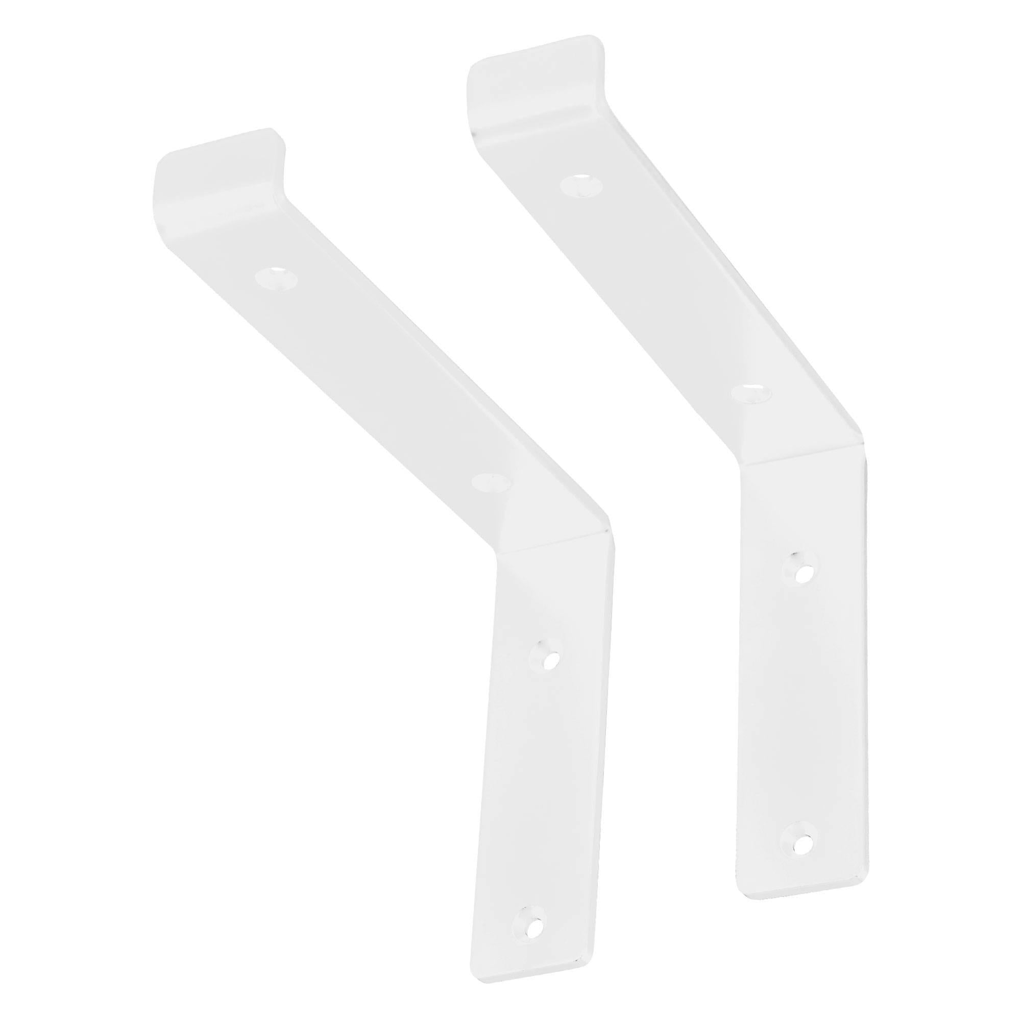 Ml-design - 2 Stück Regalträger L-Form, 25x4x14,5 cm, Weiß, aus Metall