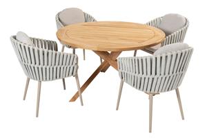 Taste by 4 Seasons Diningset Prado Eva 5-delig Teak Ø130 cm