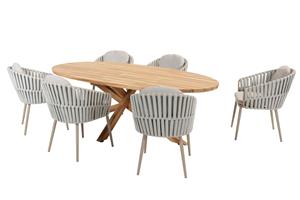 Taste by 4 Seasons Diningset Prado Eva 7-delig Teak 240 x 115 cm
