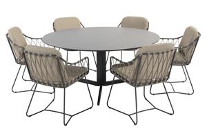 Taste by 4 Seasons Diningset Embrace Prego 7-delig HPL Ø160 cm