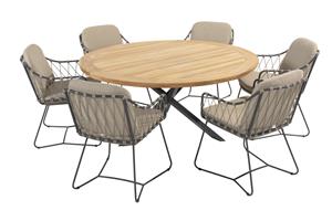 Taste by 4 Seasons Diningset Prado Prego 7-delig Teak Ø160 cm