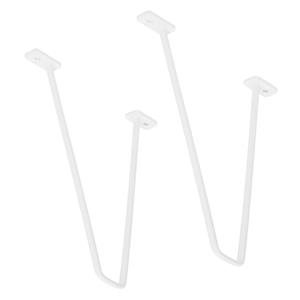 2 Stück Regalträger Haarnadel Design, 22x18x2,3 cm, Weiß, aus Metall - Ml-design