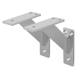 2 Stück Regalträger, 12 x 12 cm, Silber, aus Aluminium - Ml-design
