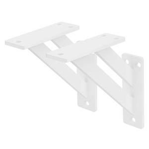 2 Stück Regalhalterung, 12 x 12 cm, Weiß, aus Aluminium - Ml-design