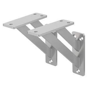 2 Stück Regalhalterung, 12 x 12 cm, Silber, aus Aluminium - Ml-design