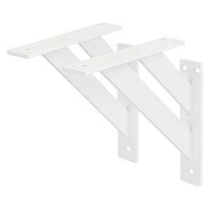2 Stück Regalhalterung, 18 x 18 cm, Weiß, aus Aluminium - Ml-design