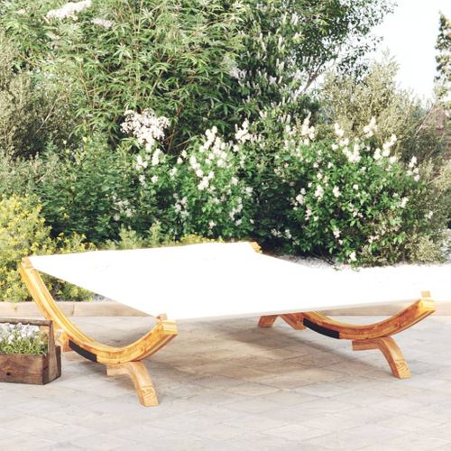 The Living Store  Hout - Loungebed 165x188,5x46 Cm Massief Gebogen Hout - Tls313949