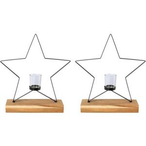 Creativ deco Windlicht Kerst versiering (2 stuks)
